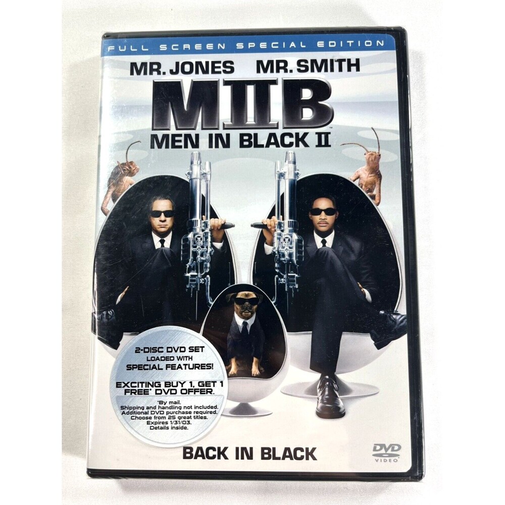 Men in Black II DVD 2002 2-Disc Set Special Edition Full Screen Factory Sealed
